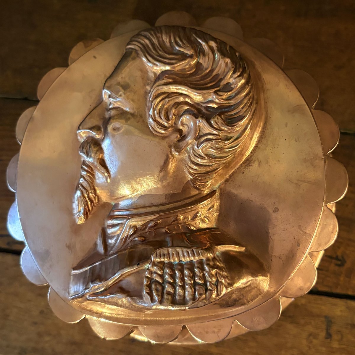 Copper Mold Featuring The Profile Of Emperor Napoleon III, Second Empire Period-photo-2