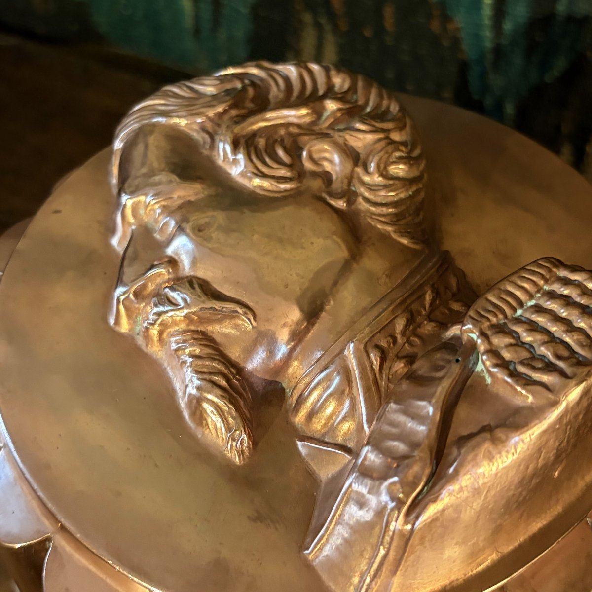 Copper Mold Featuring The Profile Of Emperor Napoleon III, Second Empire Period-photo-3