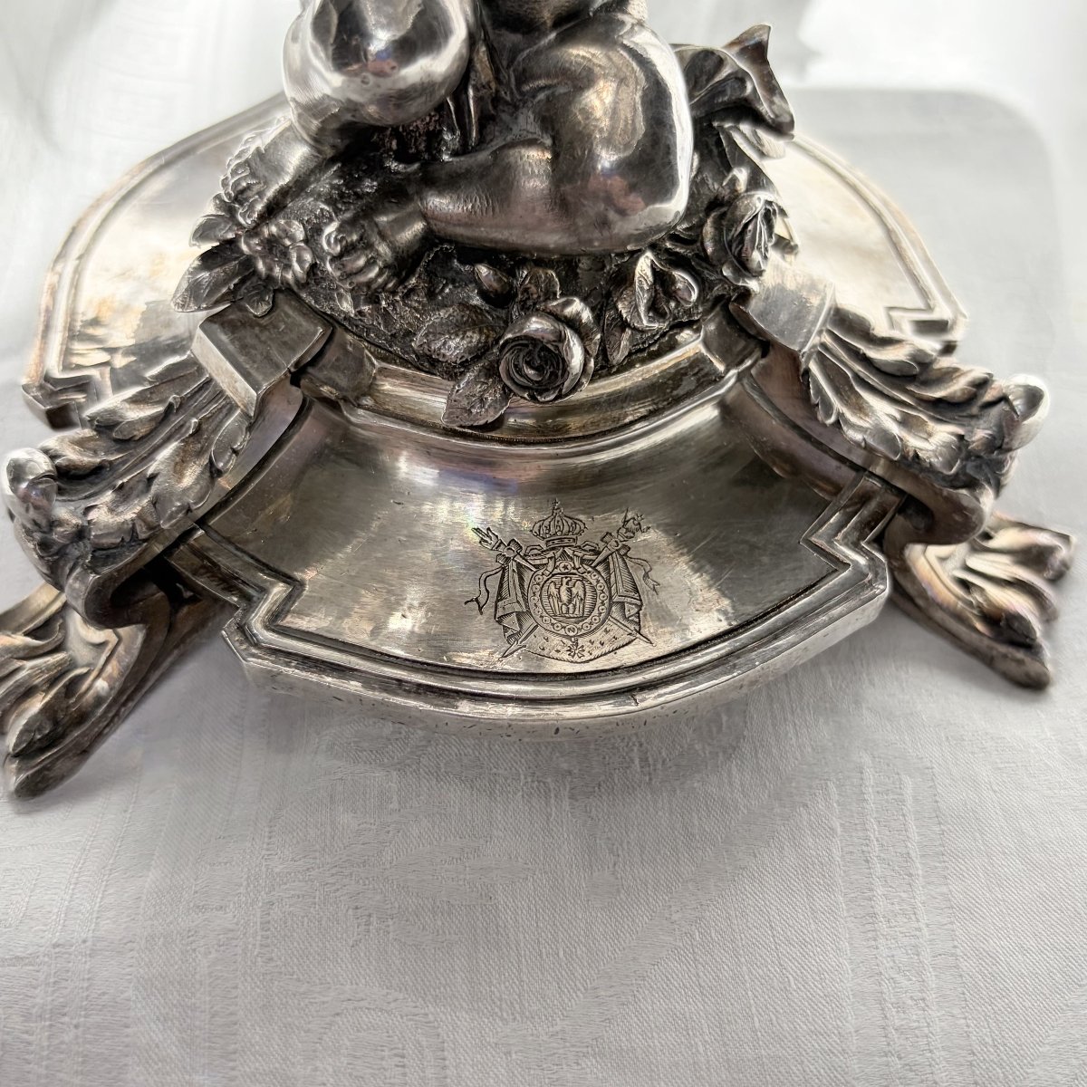 Christofle Dish From Emperor Napoleon III's Service, Engraved With The Imperial Coat Of Arms-photo-3
