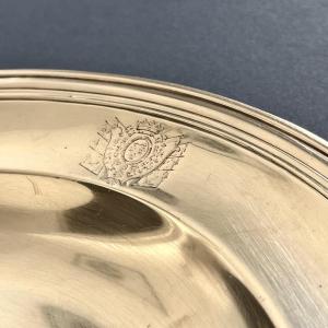 Silver Dish With The Coat Of Arms Of Louis-philippe Duc d'Orléans By Odiot 19th Century - Restoration Period