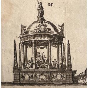 Procession For The Jubilee Of Seven Hundred Years Of Saint Macaire In 1767 - Etching 18th Century