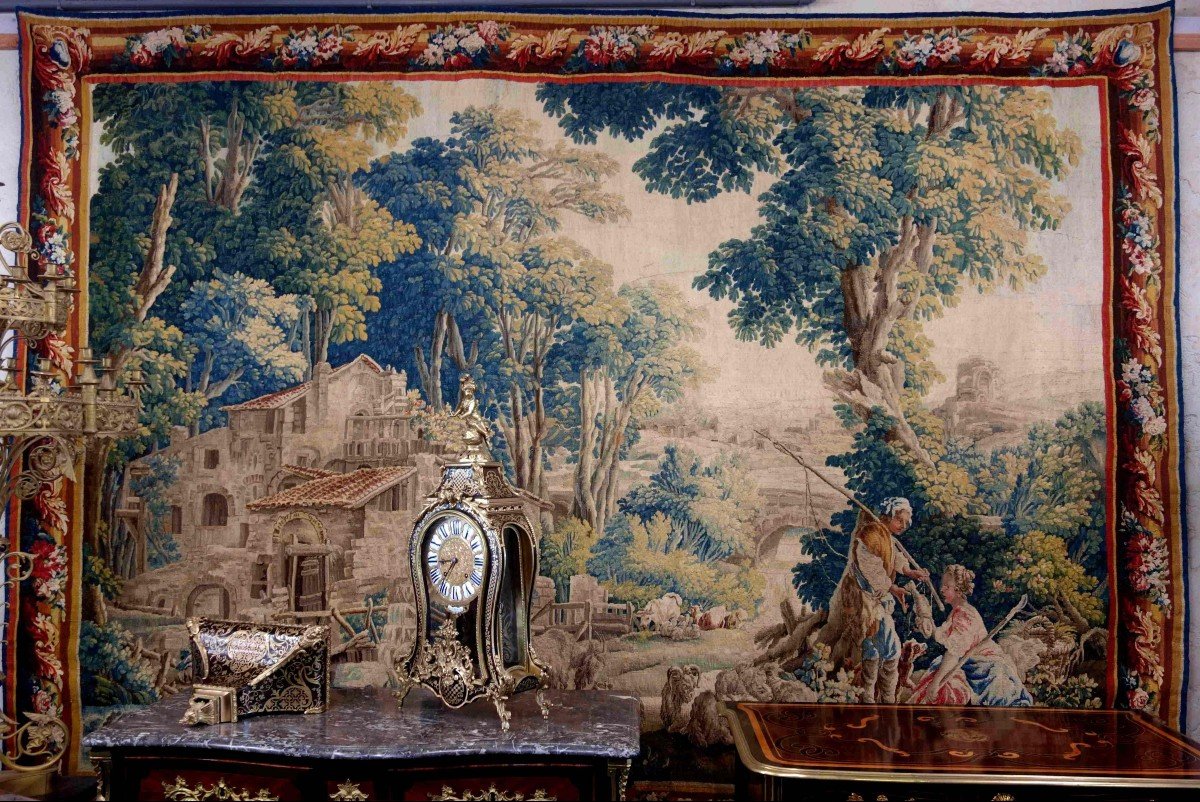 Large Aubusson Tapestry: Workshop Of Jean Dumonteil-photo-8
