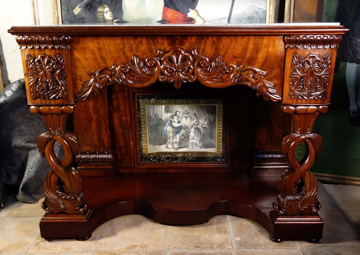 Dolphin Wedding Console In Mahogany From Cuba