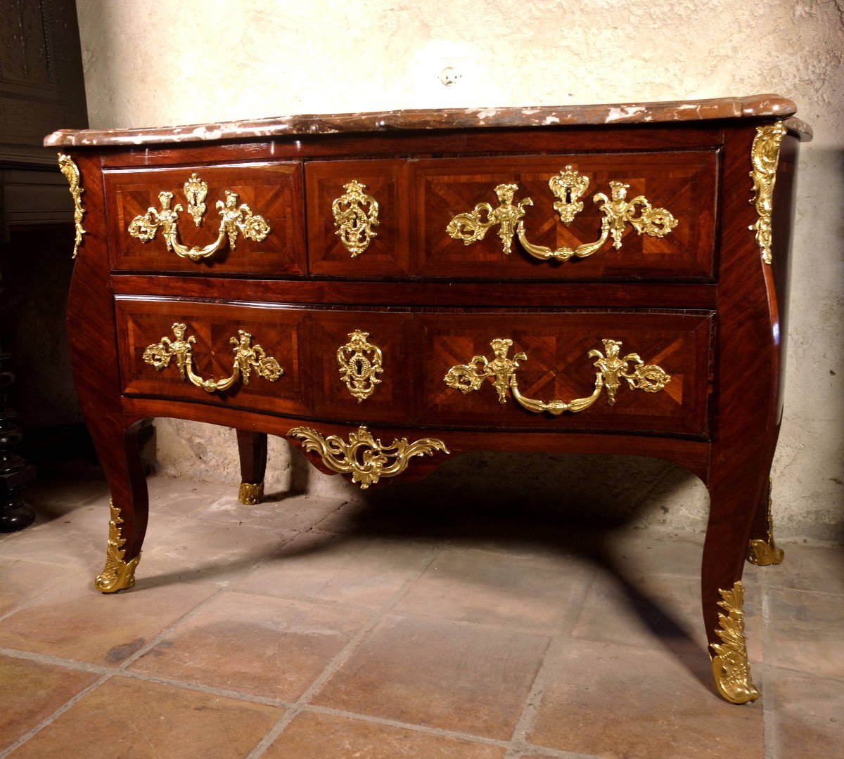 Marquetry Commode With Crowned Cs, Louis XV Period