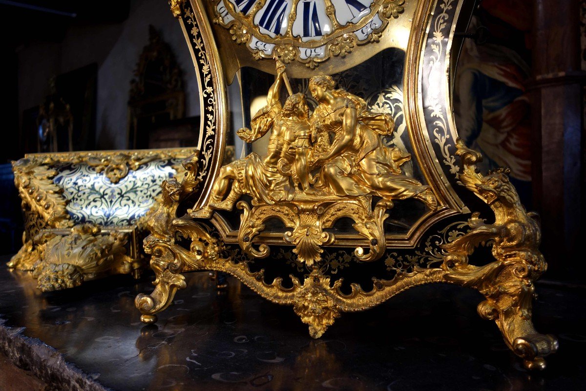 Large Cartel In Boulle Marquetry And Gilded Bronzes Signed Fardouelle, 160 Cm-photo-2
