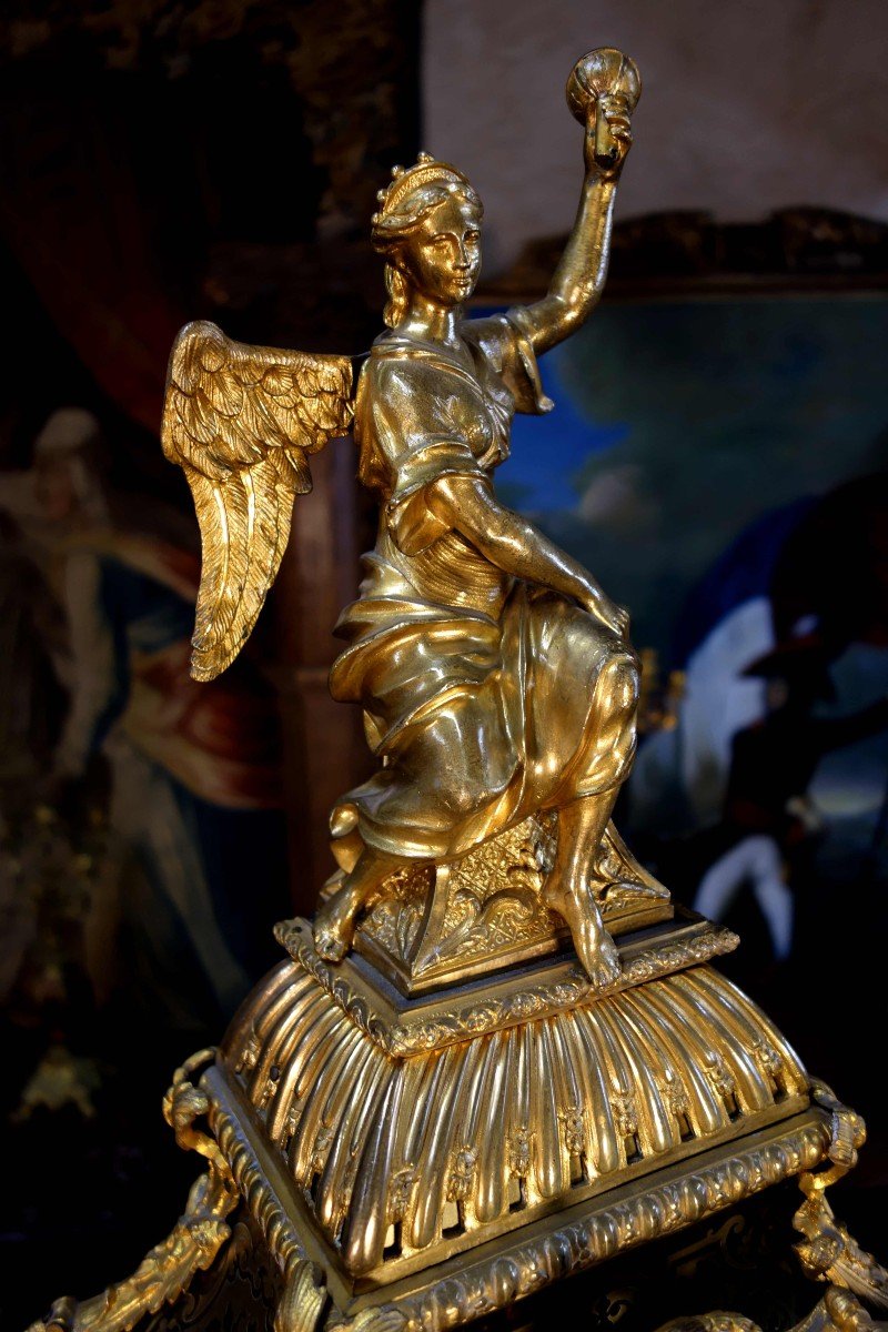 Large Cartel In Boulle Marquetry And Gilded Bronzes Signed Fardouelle, 160 Cm-photo-3