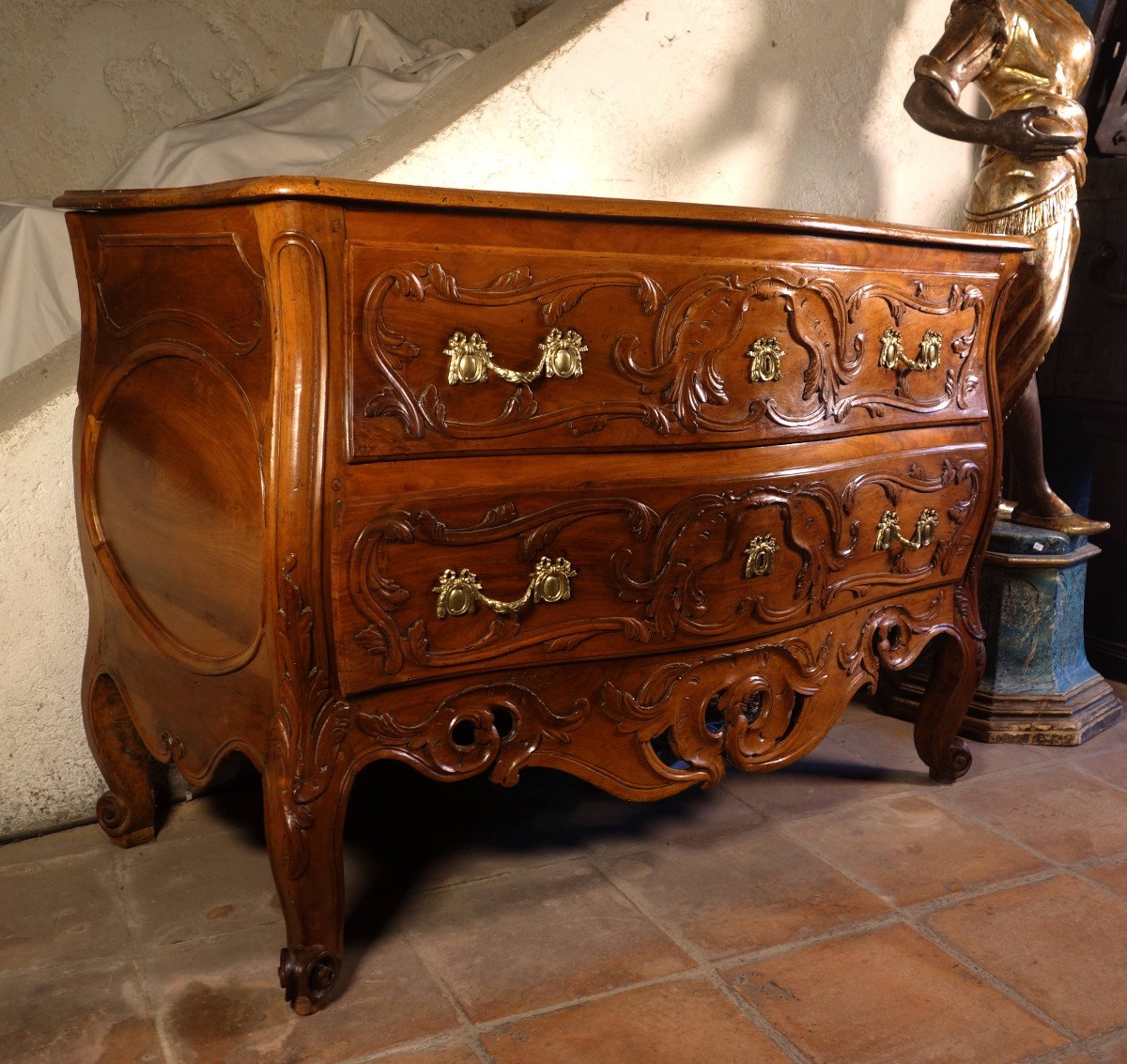 Commode Nîmes Tombeau In Solid Walnut, Provence Eighteenth Century-photo-4
