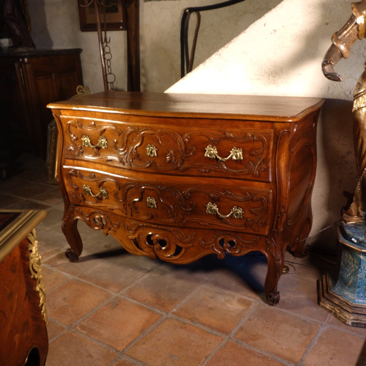 Commode Nîmes Tombeau In Solid Walnut, Provence Eighteenth Century-photo-6