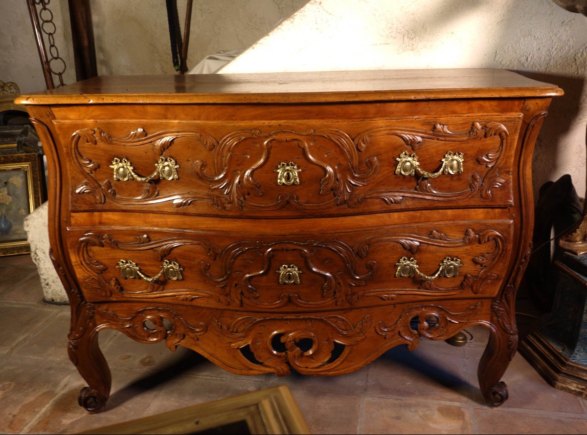 Commode Nîmes Tombeau In Solid Walnut, Provence Eighteenth Century-photo-7