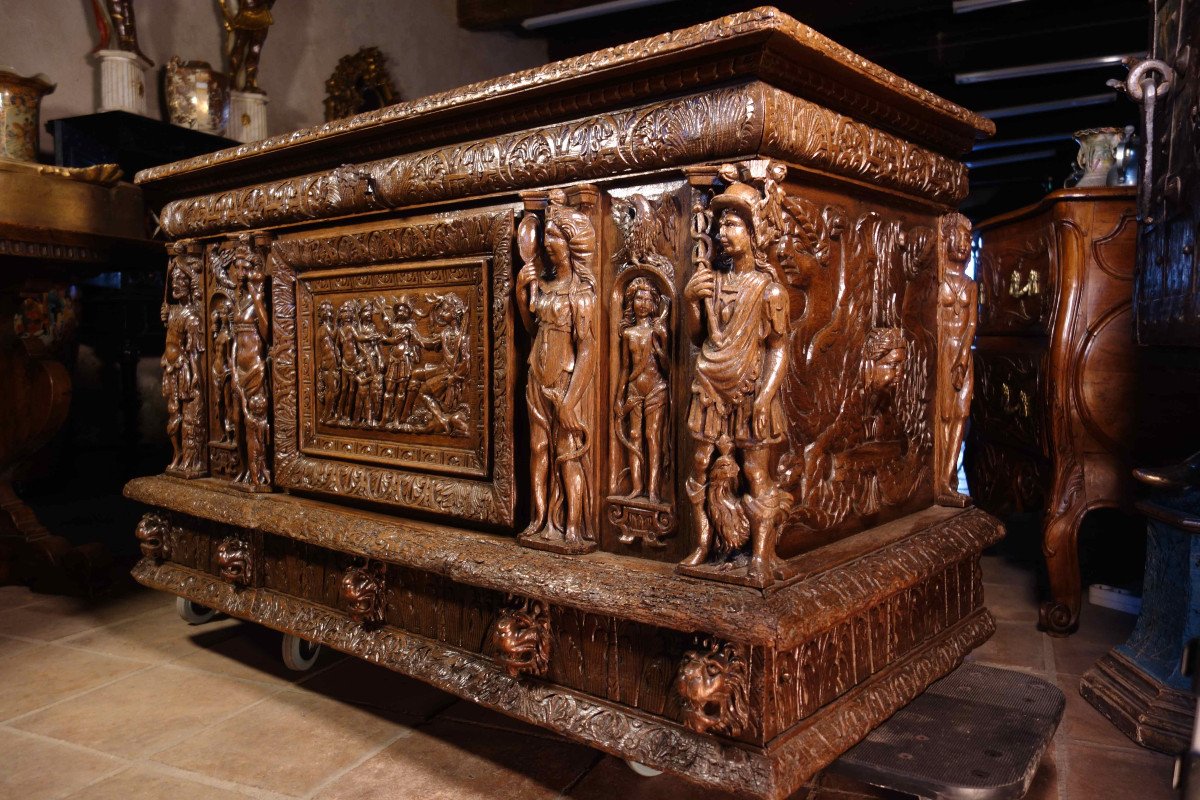 Castral Wedding Chest: The Judgment Of Paris, Late 16th Century-photo-8