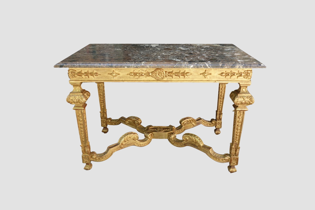 Table Hunting In Golden Wood Style Louis XIV, XIX