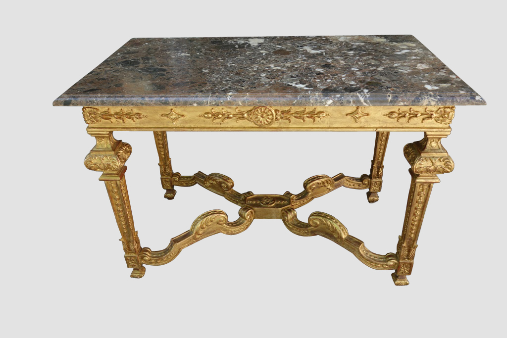 Table Hunting In Golden Wood Style Louis XIV, XIX-photo-2
