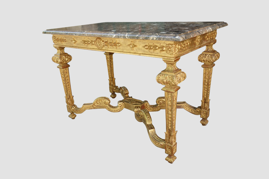 Table Hunting In Golden Wood Style Louis XIV, XIX-photo-7