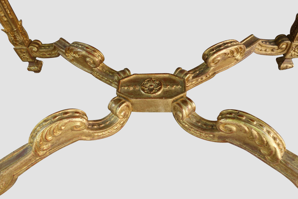 Table Hunting In Golden Wood Style Louis XIV, XIX-photo-3