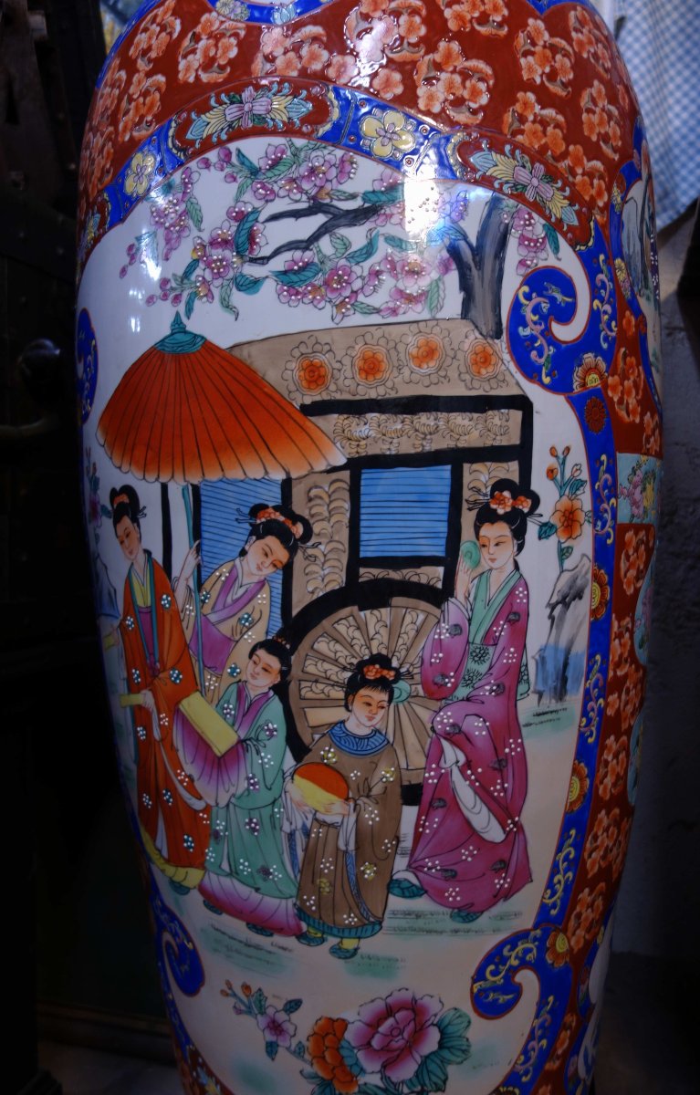 Large Pair Of Asian Vases, 165 Cm-photo-3