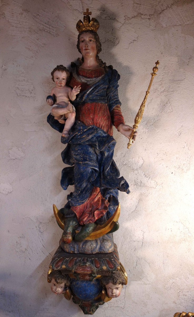 Immaculate Virgin, Carved From Polychrome Wood