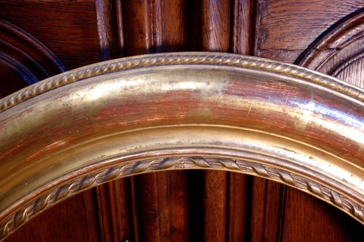 Oval Gilded Wooden Frame, Approximately One Meter-photo-2