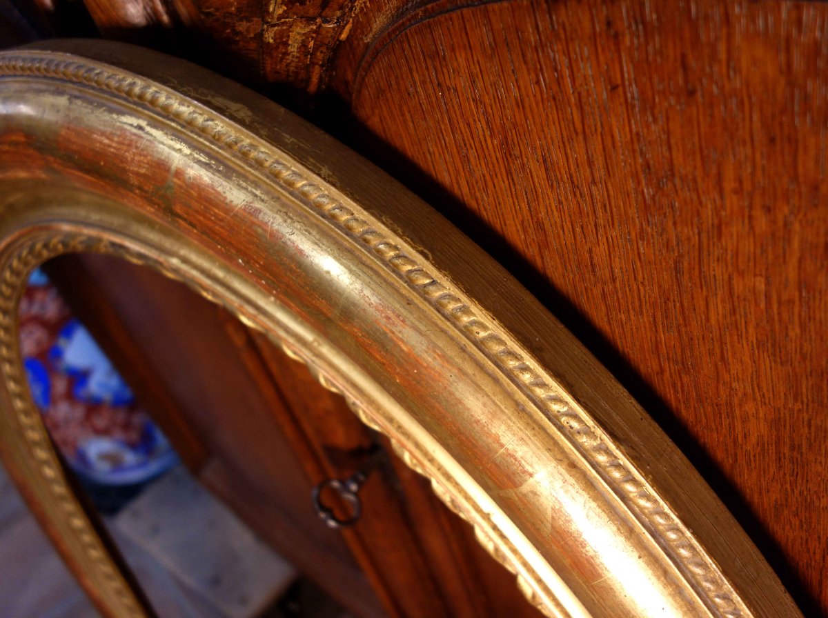Oval Gilded Wooden Frame, Approximately One Meter-photo-1