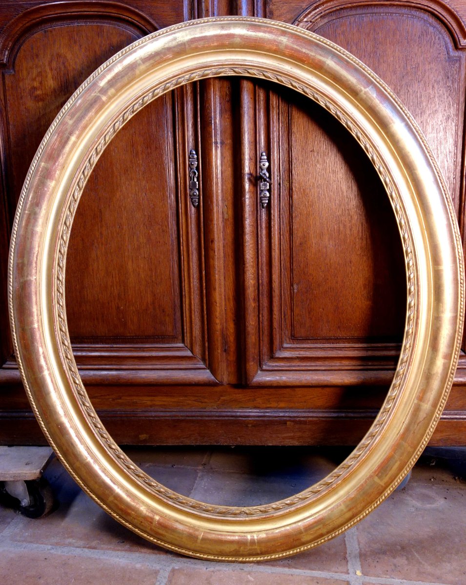 Oval Gilded Wooden Frame, Approximately One Meter