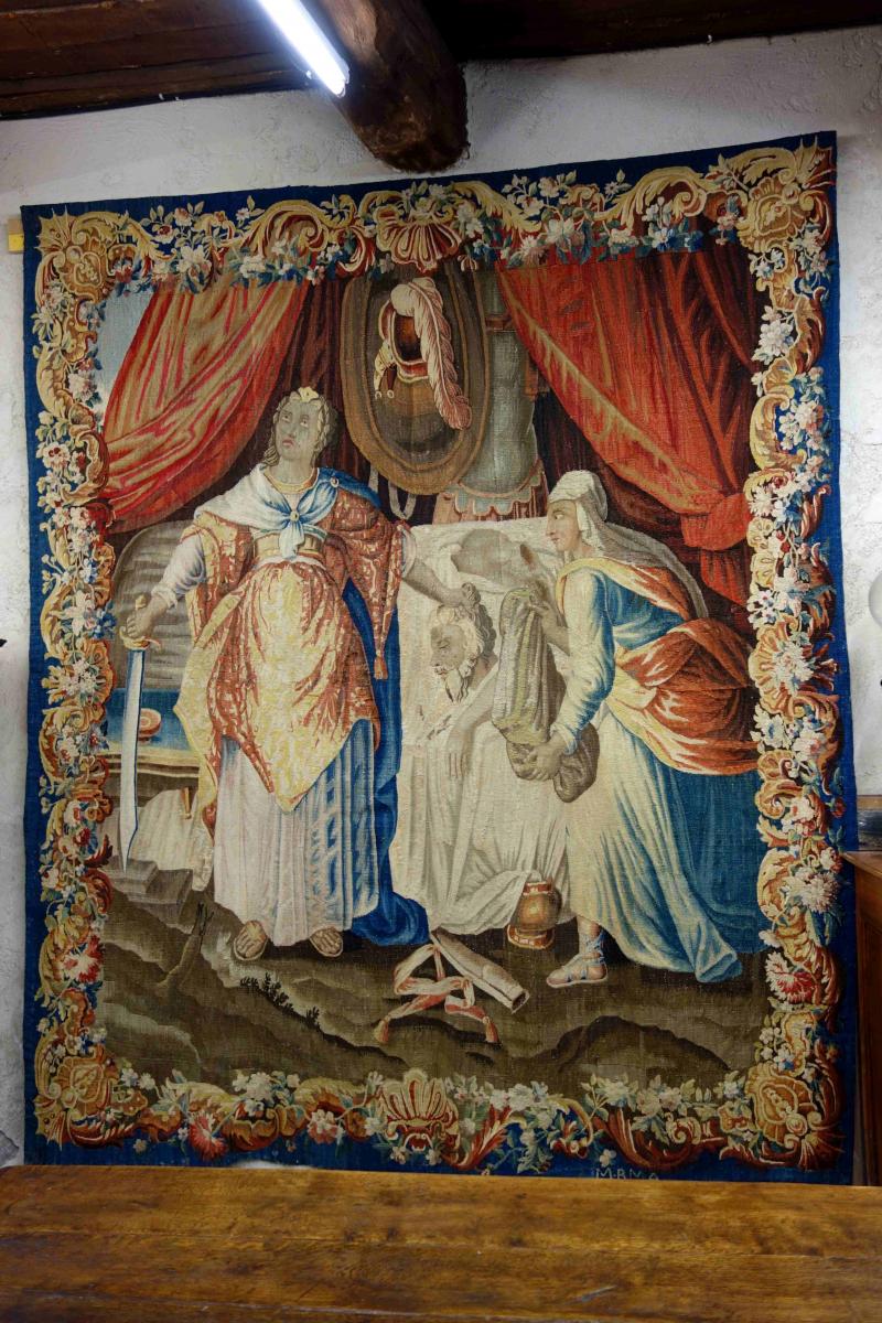 Tapestry Representative Judith And Holofernes, 17th Century-photo-3