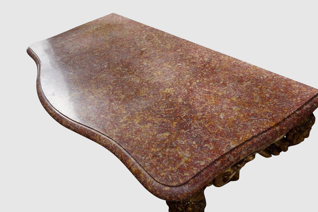 Console Curved In Golden Wood With Mascarons, 19th-photo-7