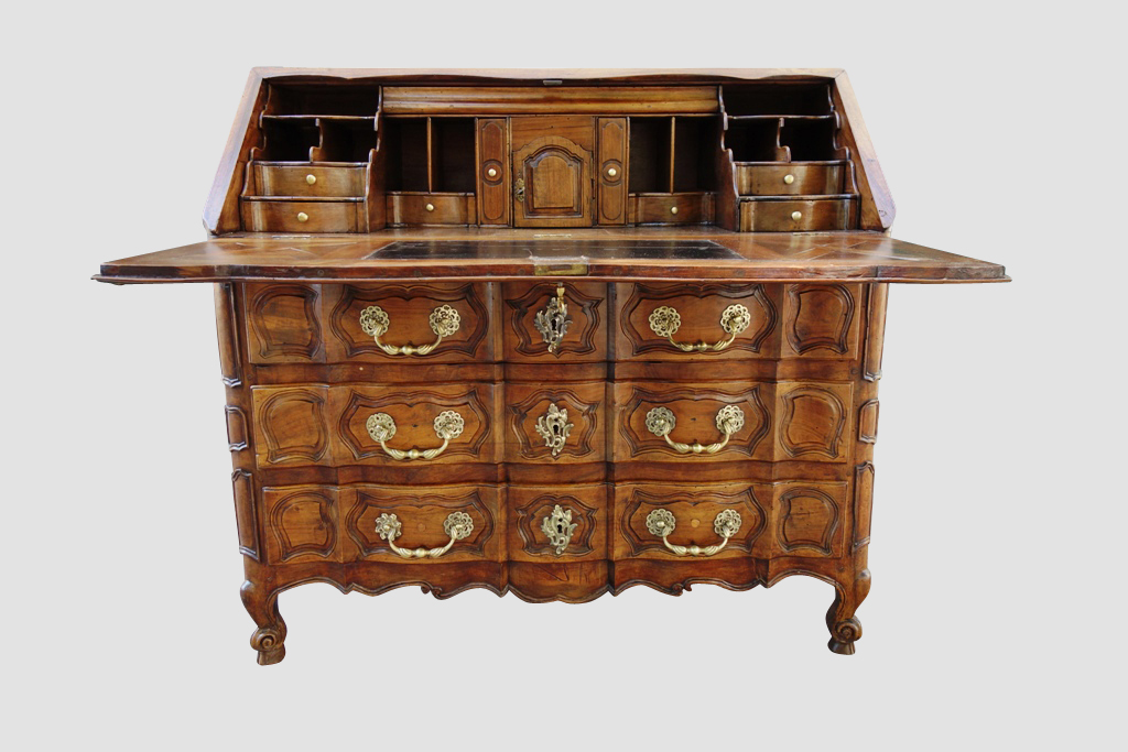 Bureau Scriban Provençal En Noyer, XVIIIe-photo-2