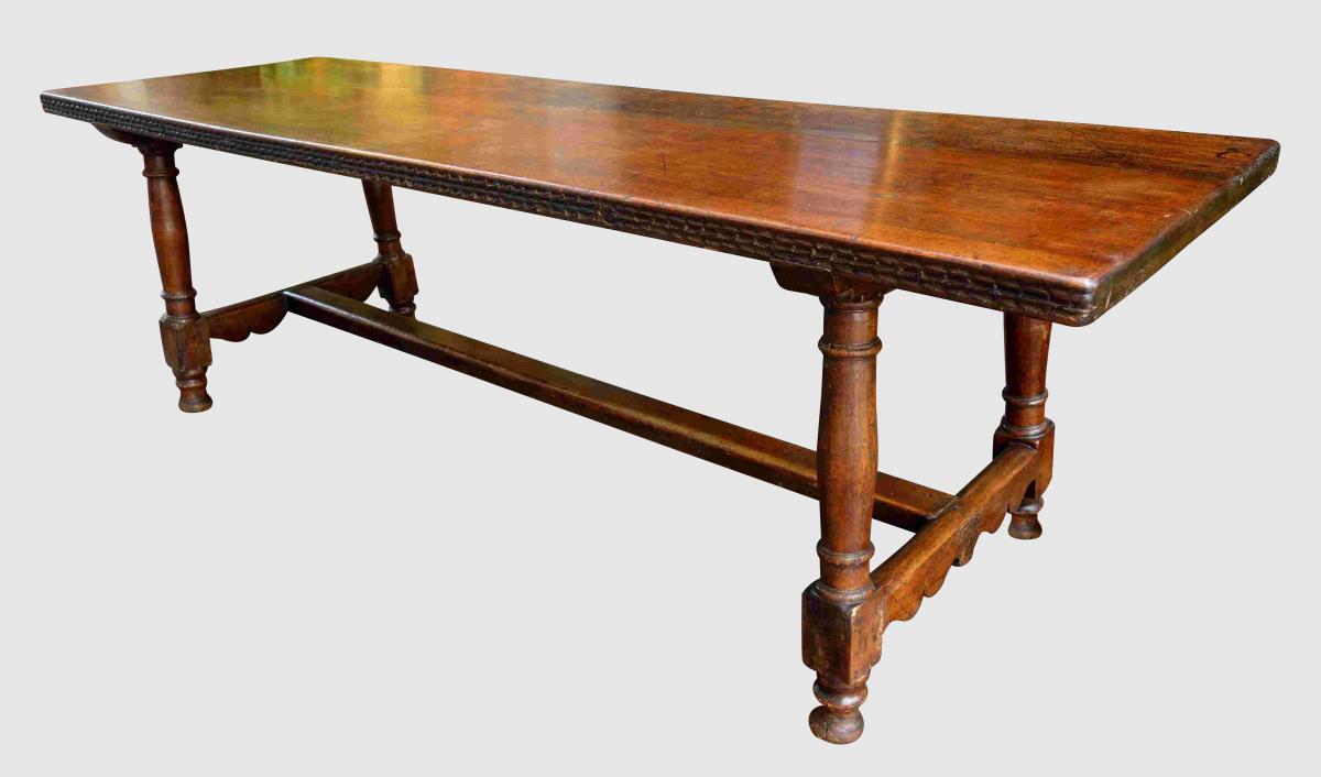 Grande Table De Communauté En Noyer, 250 Cm, XVIIIe