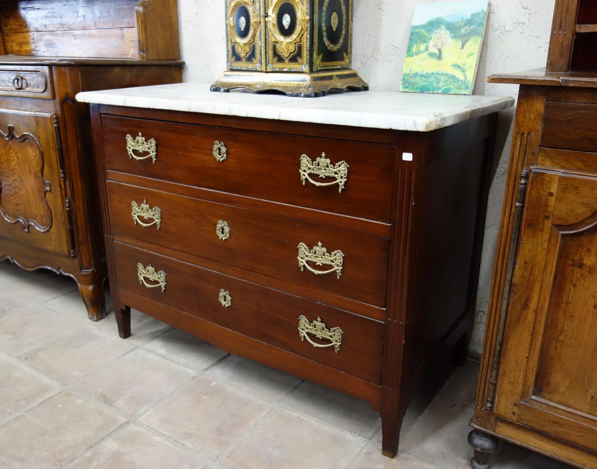 Commode Louis XVI En Acajou, XVIIIe-photo-2