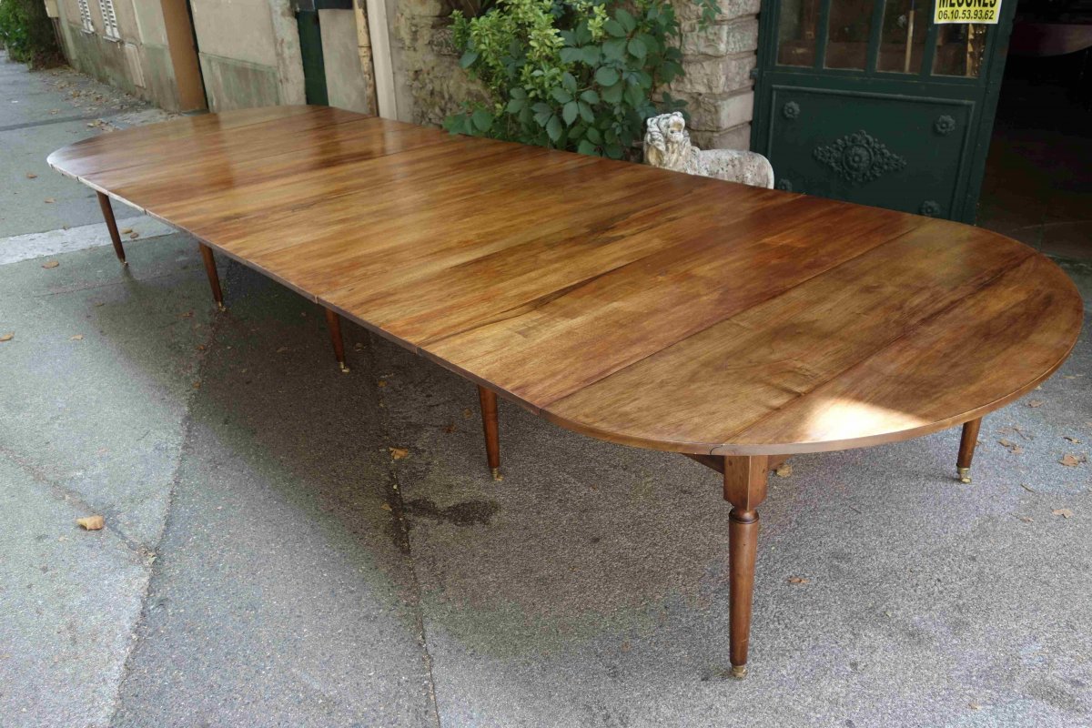 Table De Banquet à 10 Pieds Fuseaux En Noyer, 535 Cm-photo-1