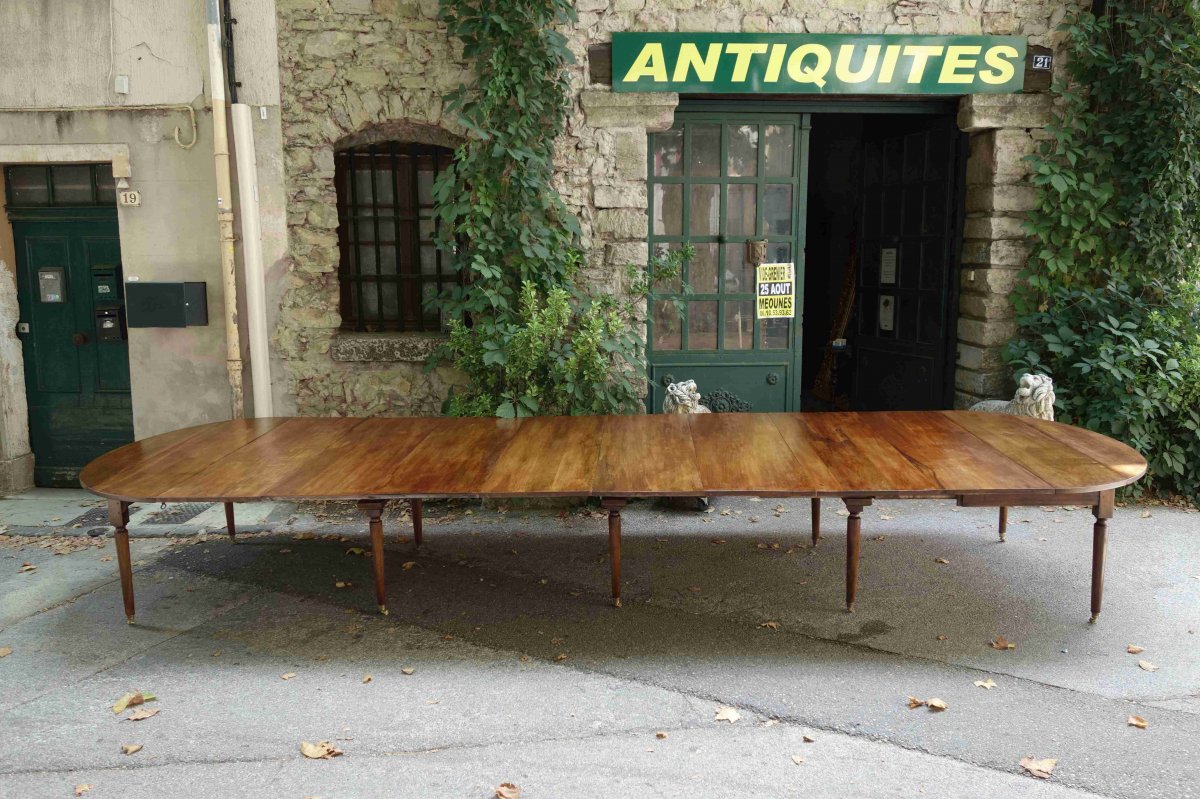Table De Banquet à 10 Pieds Fuseaux En Noyer, 535 Cm-photo-4