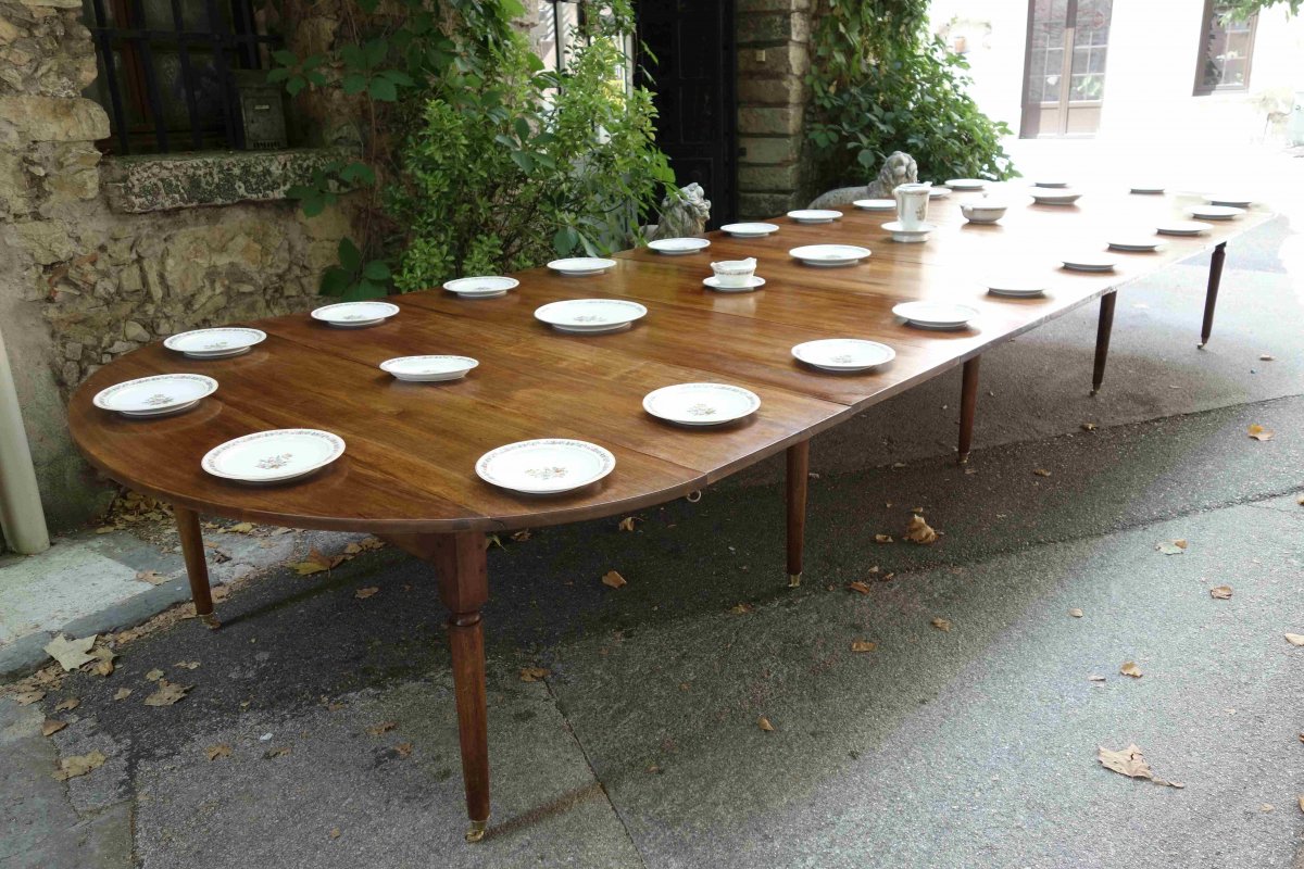 Table De Banquet à 10 Pieds Fuseaux En Noyer, 535 Cm-photo-6