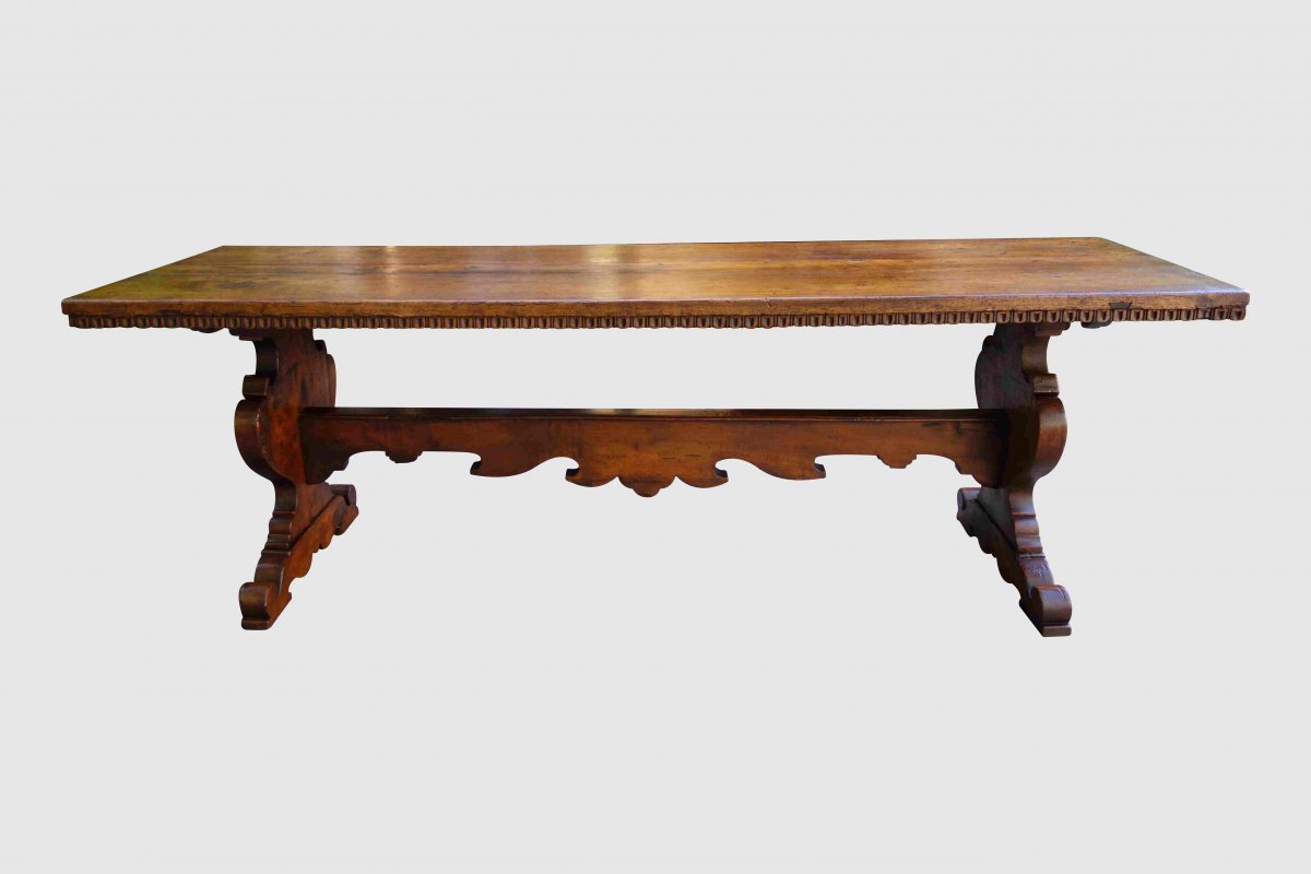 Table De Monastère Italienne, Fin XVIIe, 264 Cm-photo-1