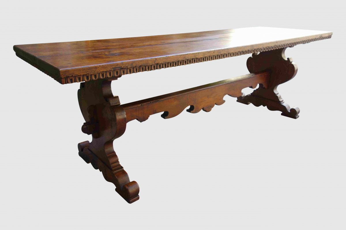 Table De Monastère Italienne, Fin XVIIe, 264 Cm-photo-4