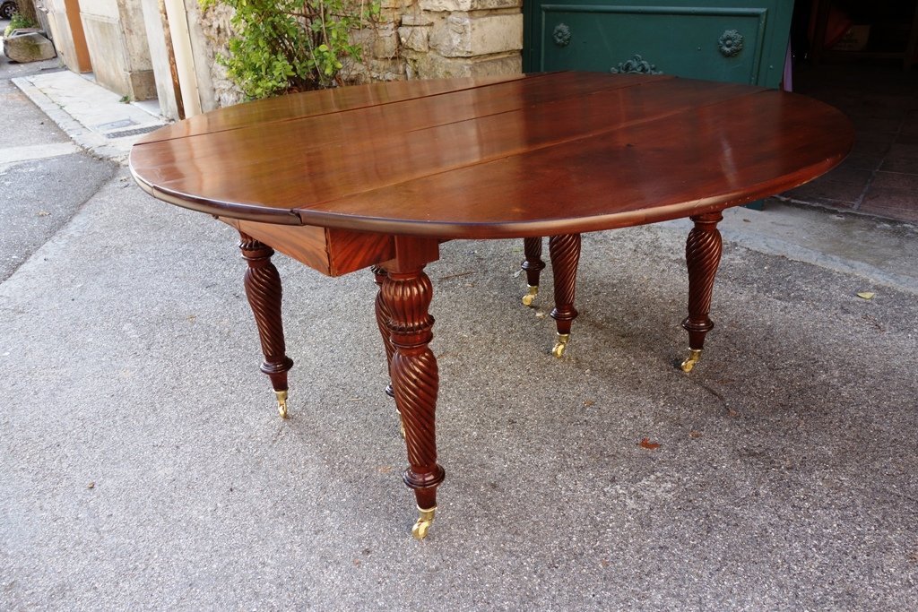 Table De Banquet Restauration / Louis Philippe En Acajou, 440 Cm-photo-4