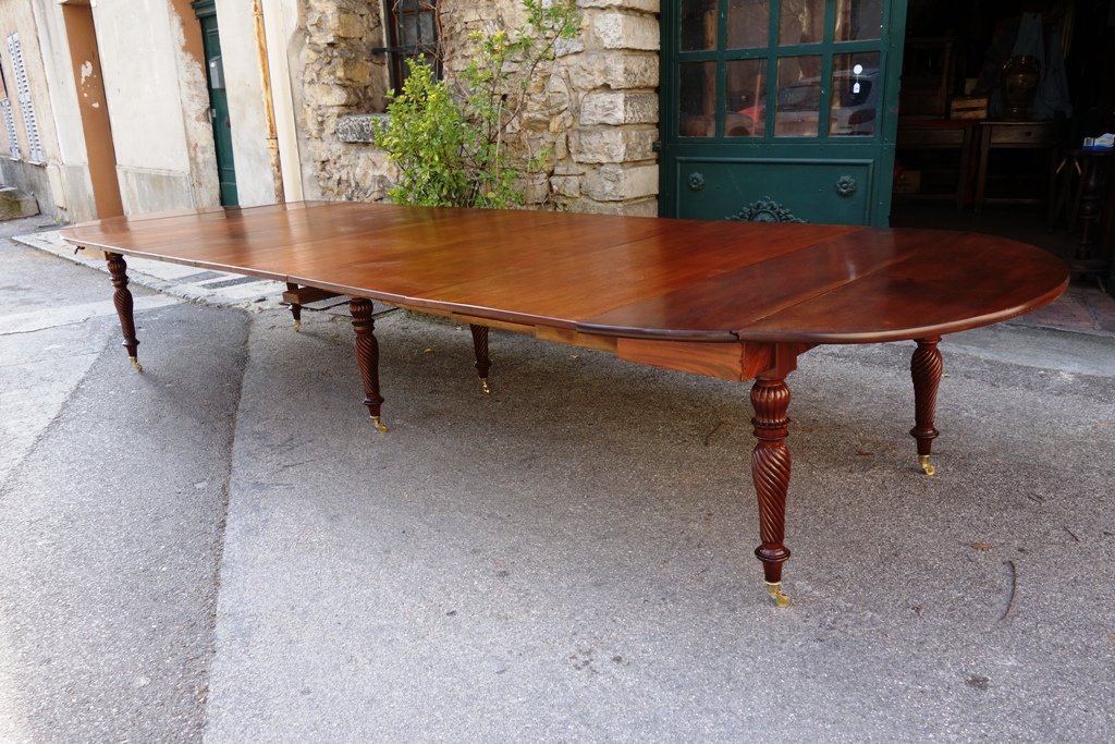 Table De Banquet Restauration / Louis Philippe En Acajou, 440 Cm-photo-2