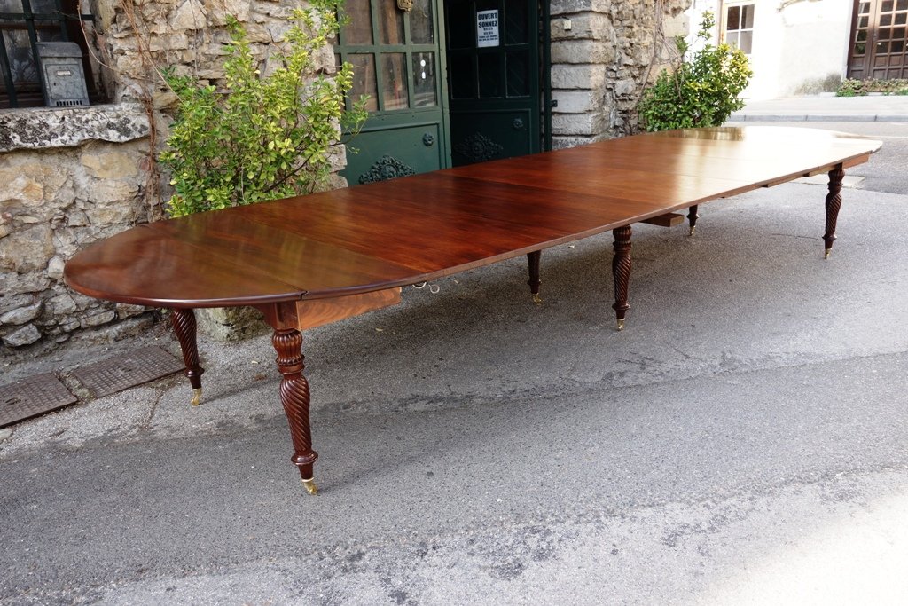 Table De Banquet Restauration / Louis Philippe En Acajou, 440 Cm-photo-4