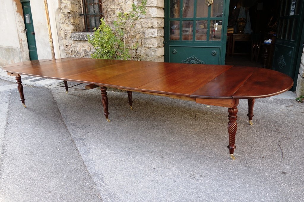 Table De Banquet Restauration / Louis Philippe En Acajou, 440 Cm-photo-7