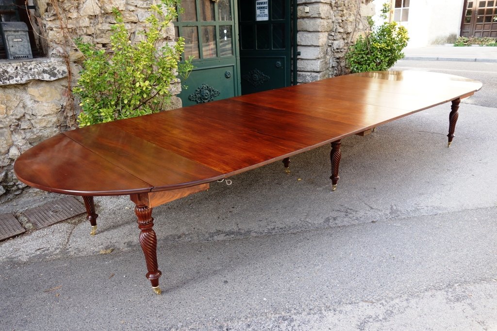 Table De Banquet Restauration / Louis Philippe En Acajou, 440 Cm