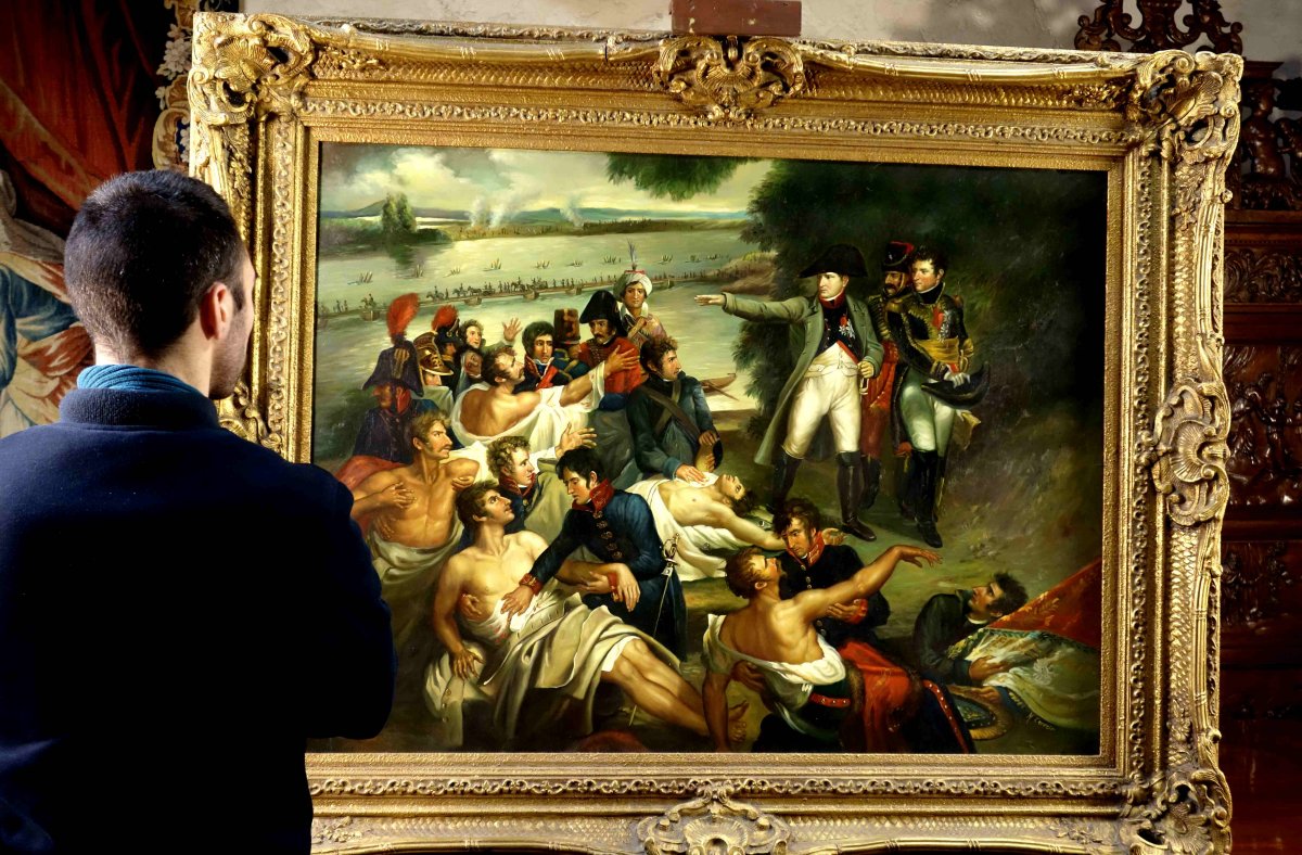 Charles Meynier (d’après) : Grand Tableau De Napoléon Après La Bataille D’essling, 160 Cm-photo-2