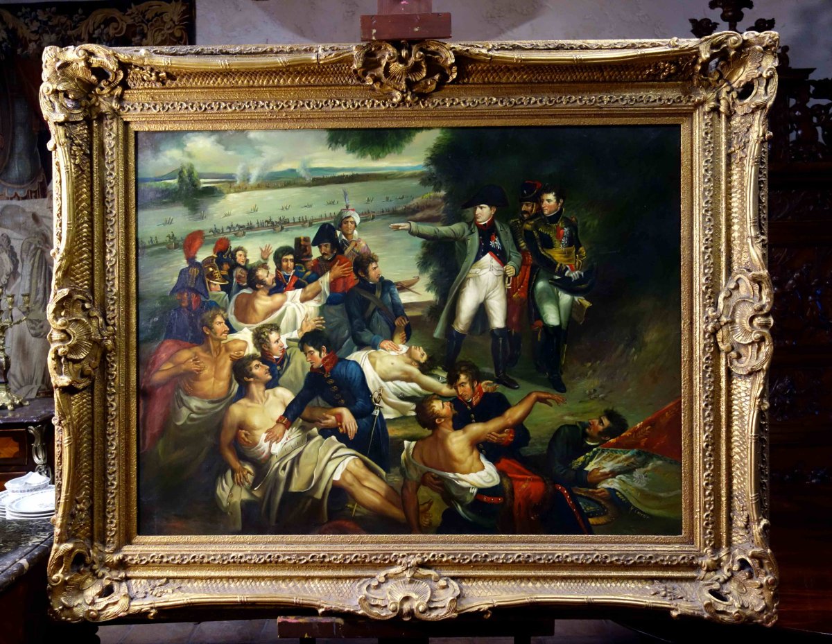 Charles Meynier (d’après) : Grand Tableau De Napoléon Après La Bataille D’essling, 160 Cm-photo-8