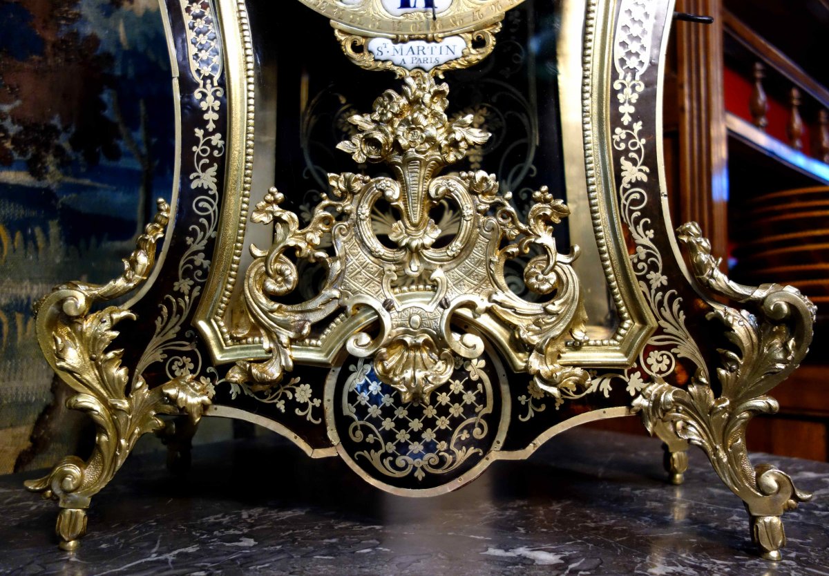 Grand Cartel D’applique Violoné En Marqueterie Boulle, Saint Martin à Paris-photo-4
