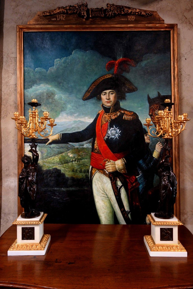 Grand Portrait En Pied Du Maréchal D’empire Sérurier, 235 Cm-photo-1