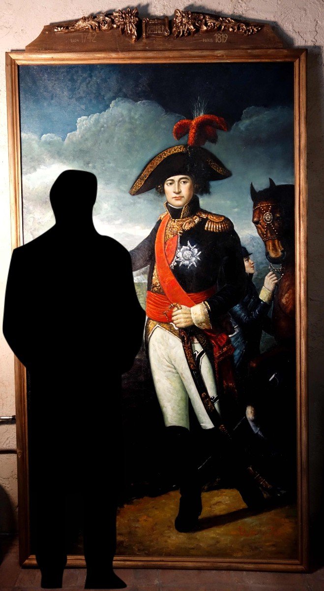 Grand Portrait En Pied Du Maréchal D’empire Sérurier, 235 Cm-photo-2