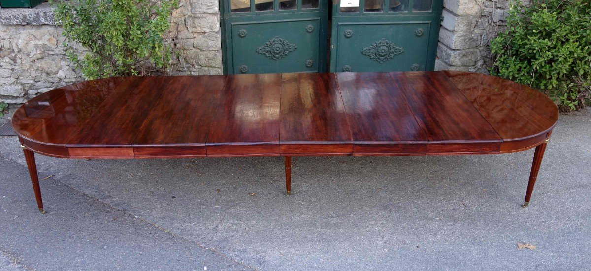 Large Mahogany Banquet Table, 4 Meters-photo-5