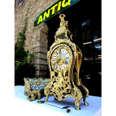 Cartel Boulle Marquetry "the Chinese" Stamped Foullet, 143 Cm, Eighteenth