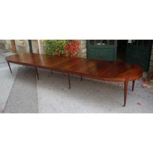 Grande table de banquet en acajou, plus de 5 mètres