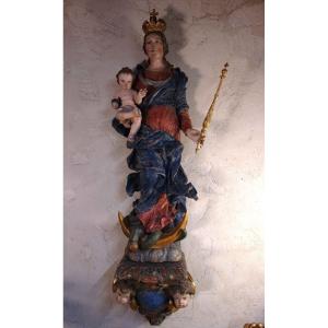 Immaculate Virgin, Carved From Polychrome Wood