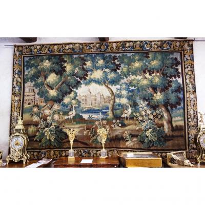 Grande Tapisserie d'Aubusson - Verdure Aux échassiers, XVIIIe, 420 Cm