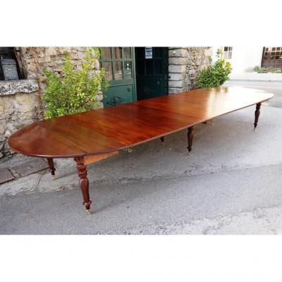 Table De Banquet Restauration / Louis Philippe En Acajou, 440 Cm