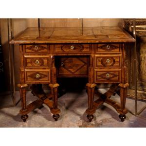 Mazarin Dauphinois Desk In Olive Marquetry, Louis XIV Period